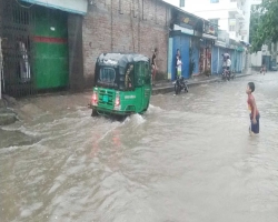 টানা বৃষ্টিতে সিলেট নগরে ফের জলাবদ্ধতা